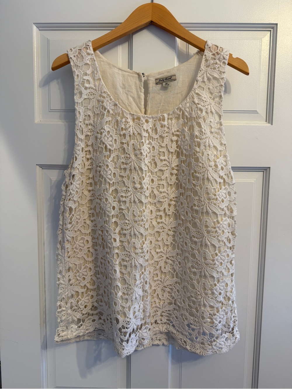 Lucky Brand Cream Lace Sleeveless Top